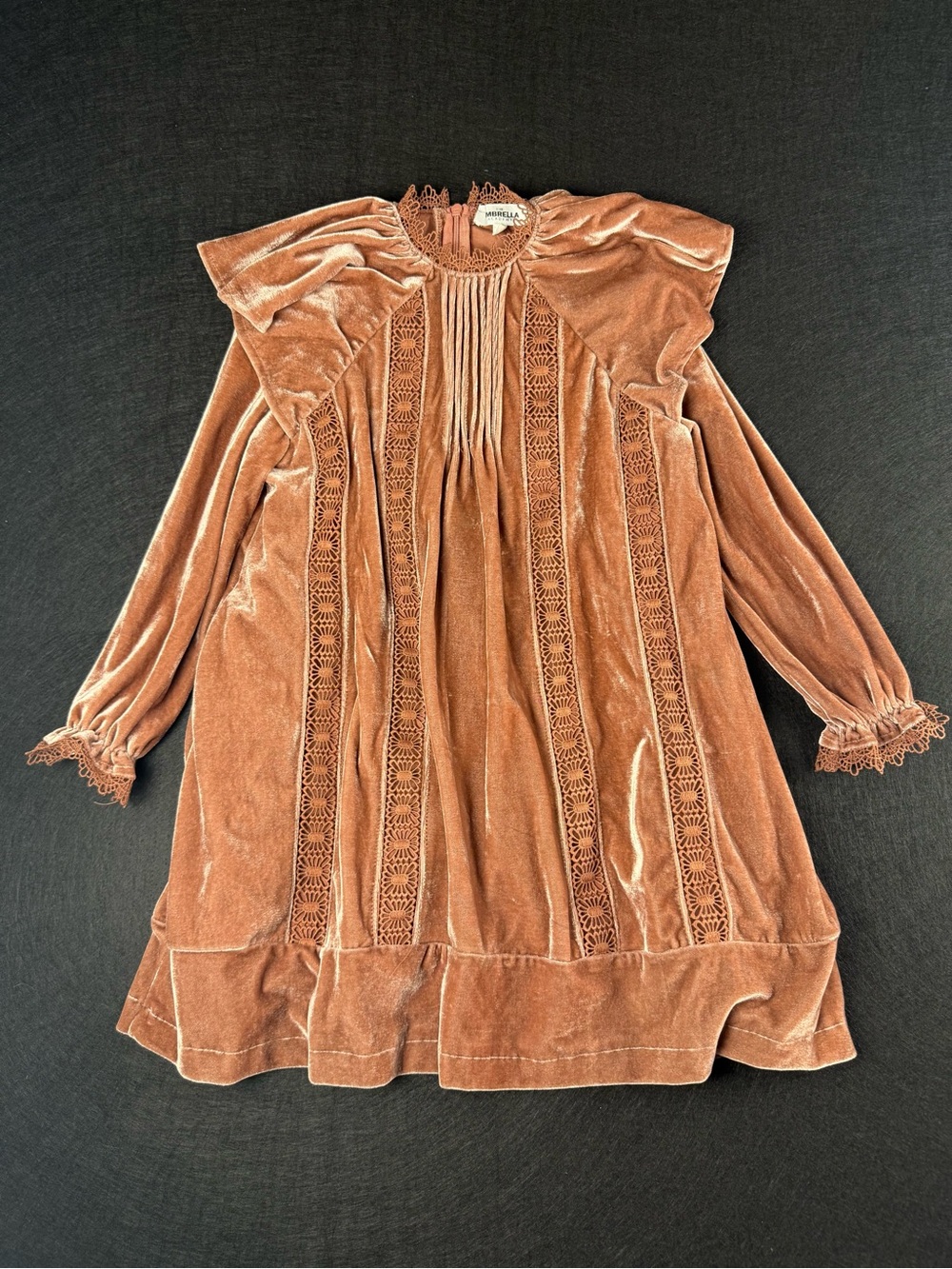 The Umbrella Academy Girls Size 6 Velvet Lace Ruffle Boho Dress
